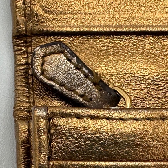Prada Nappa Gaufre Gold Metallic Wallet - Picture 15 of 16